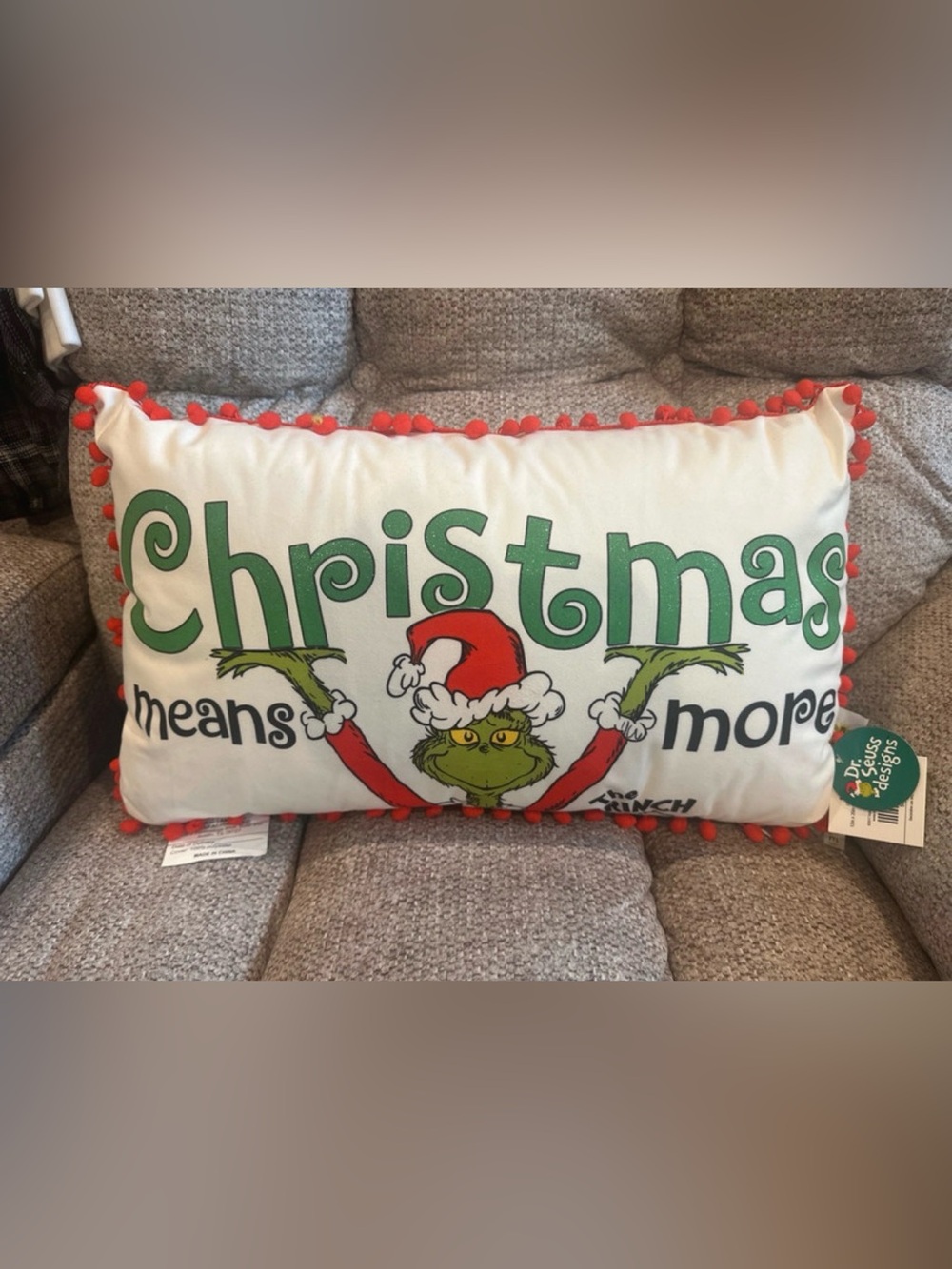Red & Green Holiday Throw Pillow - Licensed